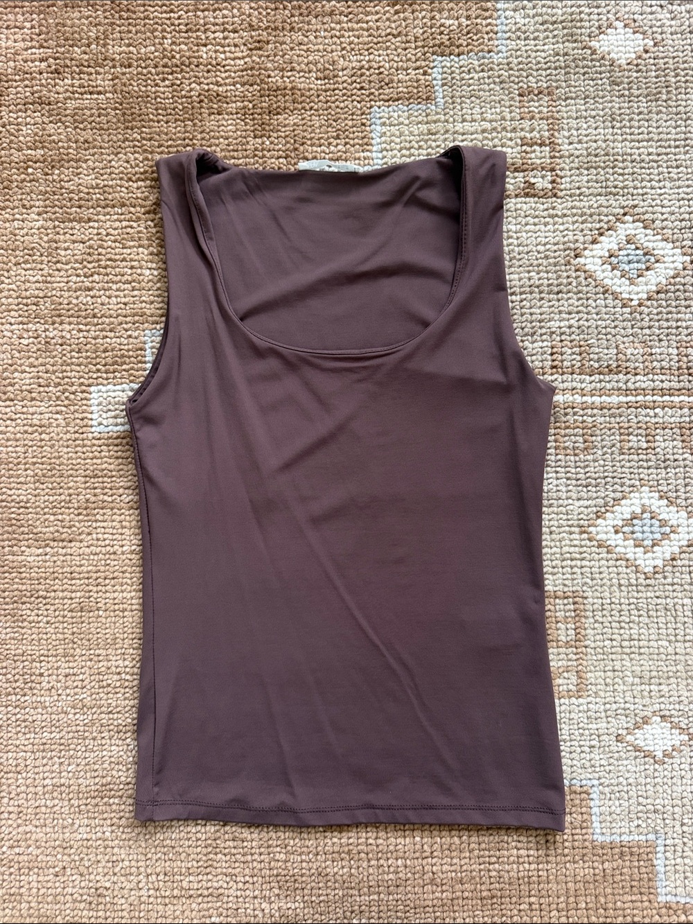 Zara Chocolate Brown Scoop Neck Tank Top